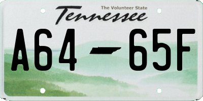 TN license plate A6465F