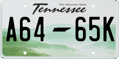 TN license plate A6465K