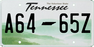 TN license plate A6465Z