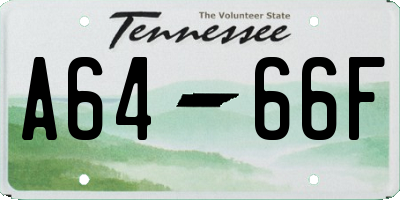 TN license plate A6466F