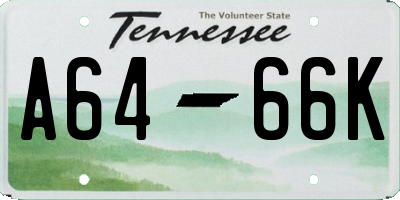 TN license plate A6466K
