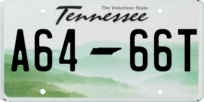 TN license plate A6466T