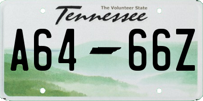 TN license plate A6466Z