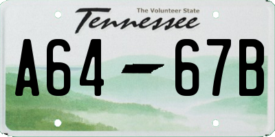 TN license plate A6467B