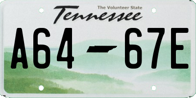 TN license plate A6467E