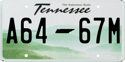 TN license plate A6467M
