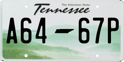 TN license plate A6467P