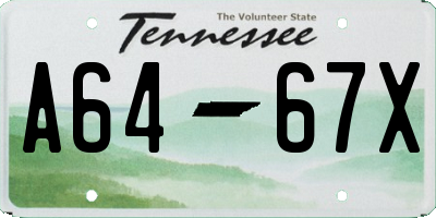 TN license plate A6467X