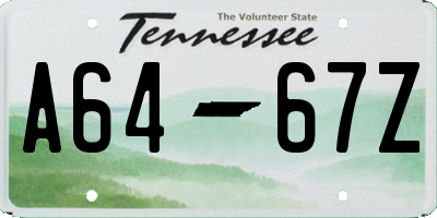 TN license plate A6467Z
