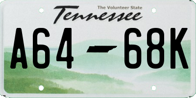 TN license plate A6468K