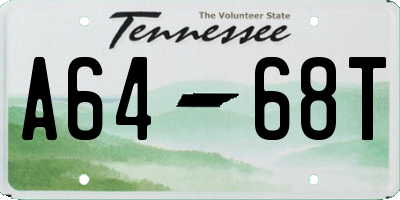 TN license plate A6468T