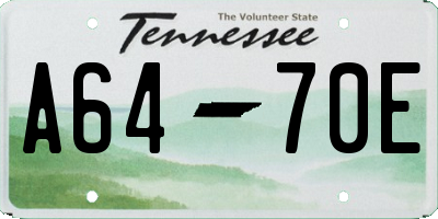 TN license plate A6470E