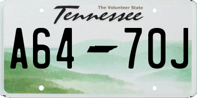 TN license plate A6470J
