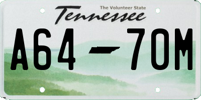 TN license plate A6470M