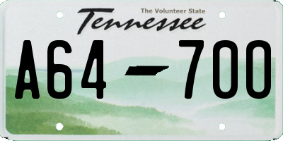 TN license plate A6470O