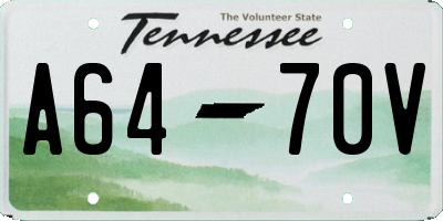 TN license plate A6470V