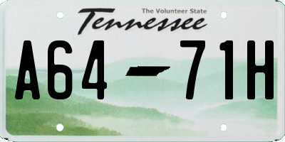 TN license plate A6471H
