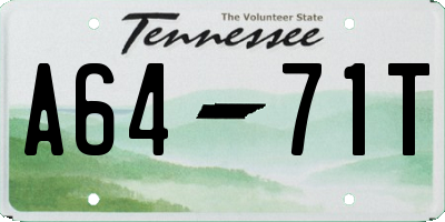 TN license plate A6471T