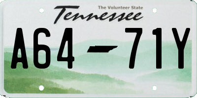 TN license plate A6471Y