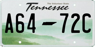 TN license plate A6472C