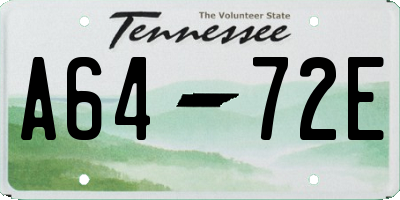 TN license plate A6472E