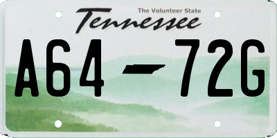 TN license plate A6472G