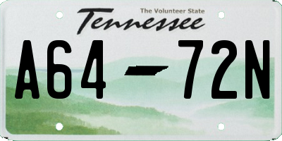 TN license plate A6472N