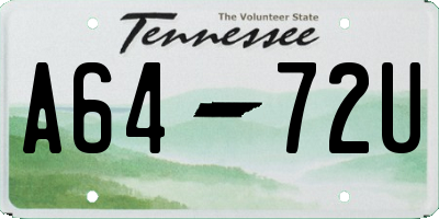 TN license plate A6472U