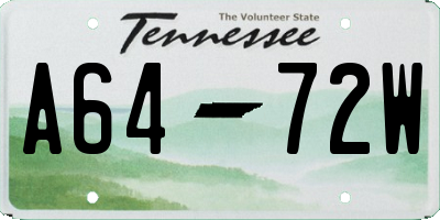 TN license plate A6472W