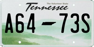 TN license plate A6473S