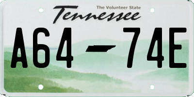 TN license plate A6474E