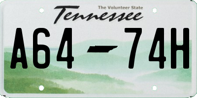 TN license plate A6474H