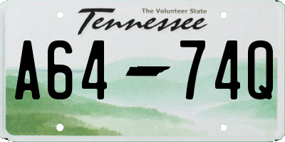 TN license plate A6474Q
