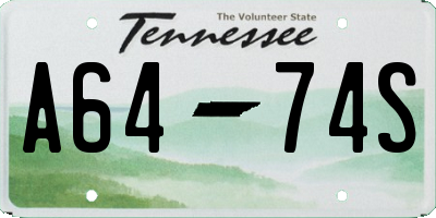 TN license plate A6474S