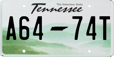 TN license plate A6474T