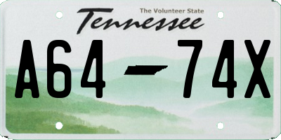 TN license plate A6474X