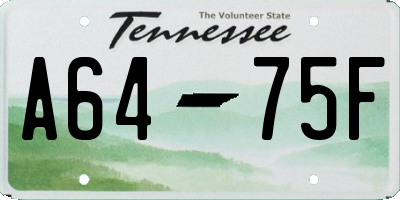 TN license plate A6475F