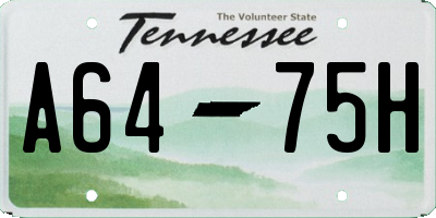 TN license plate A6475H