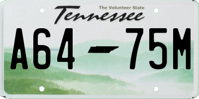 TN license plate A6475M