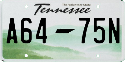 TN license plate A6475N