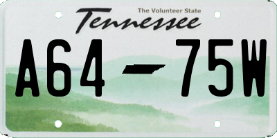 TN license plate A6475W
