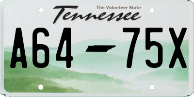 TN license plate A6475X