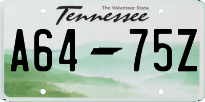 TN license plate A6475Z