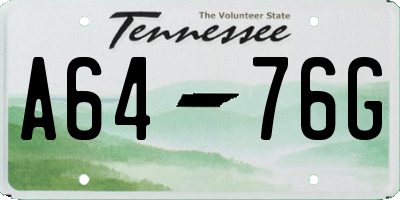 TN license plate A6476G