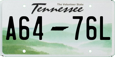 TN license plate A6476L