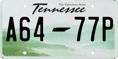TN license plate A6477P