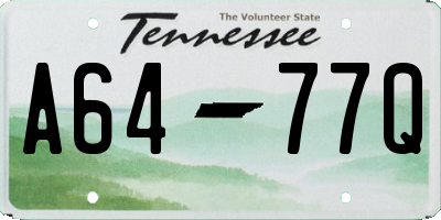 TN license plate A6477Q
