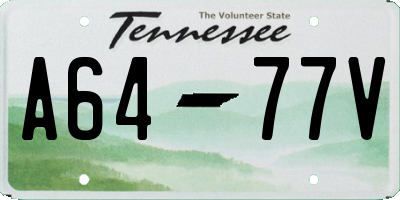 TN license plate A6477V
