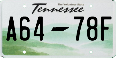 TN license plate A6478F