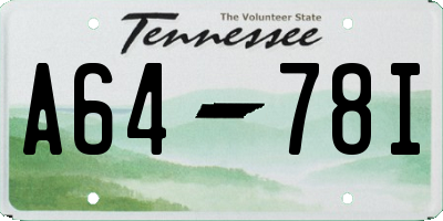 TN license plate A6478I